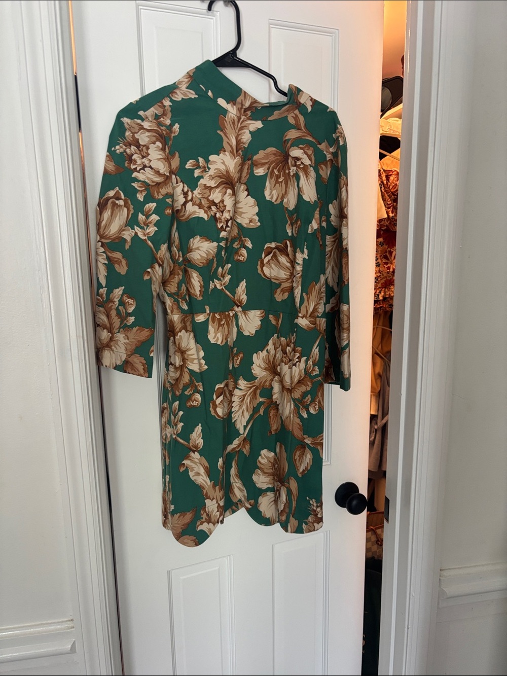 Maeve Emerald Green Floral Long-Sleeve Fit & Flare Dress